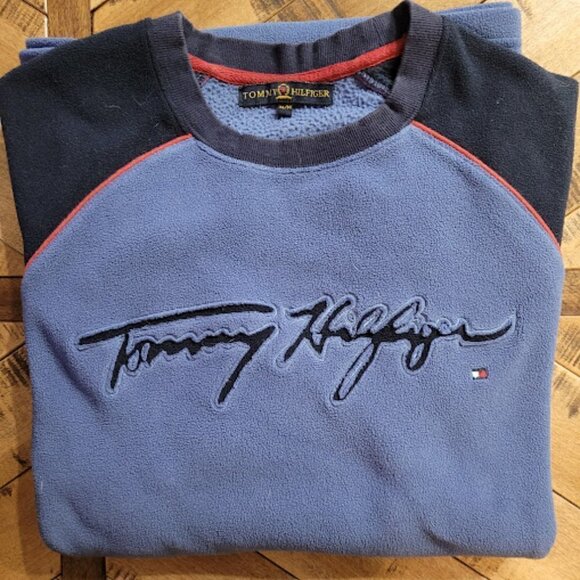 Tommy Hilfiger Medium Crew Neck Logo Sweater Rare Vintage - Picture 1 of 3